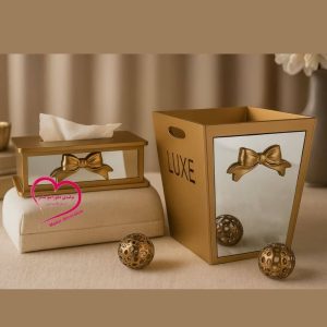 سطل و جای دستمال لوکس آینه‌ای
