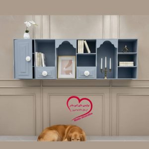 استند دکوری چندمنظوره | کتابخانه و شلف دیواری شیک | ابعاد 100×34×18